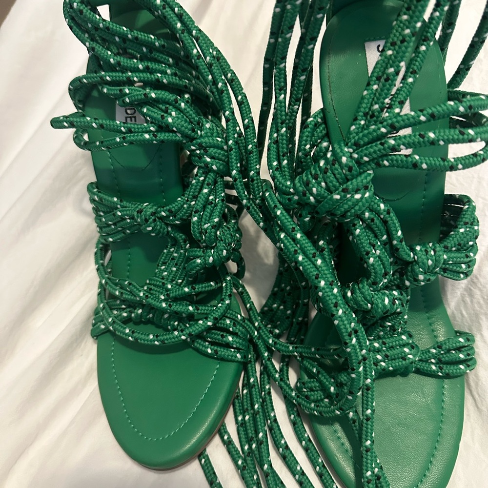 Steve Madden Green Rope Lace-Up Sandals – Gladiator Style